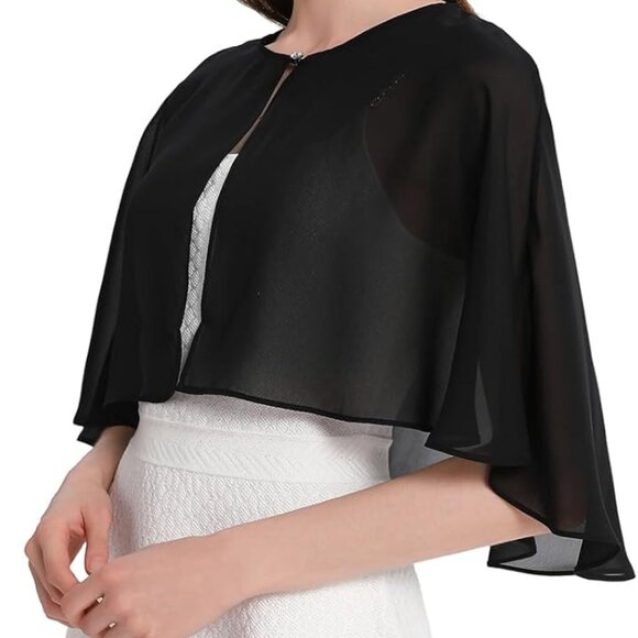 Shawl and Wraps for Evening Dress Chiffon Shawls Wedding Shrug Guest Bridesmaid - Picture 4 of 6